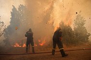 Hasiči už dva týdny bojují v Řecku s ničivými požáry. A stále se jim nedaří dostat plameny pod kontrolu