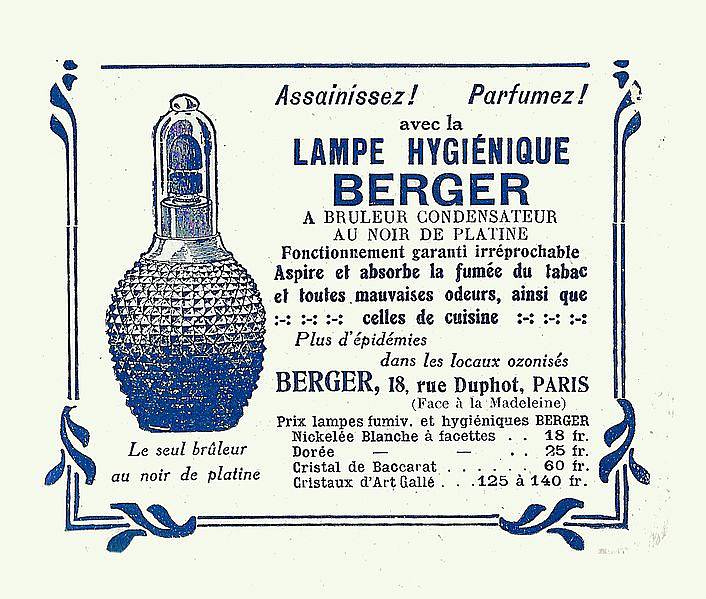 reklama na lampy Berger z roku 1925