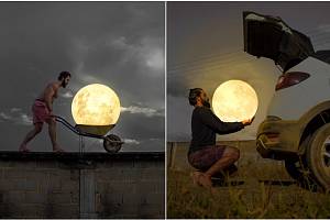 Brazilský nadšenec proměňuje fotografie Měsíce v umění