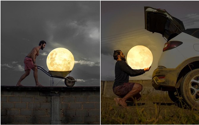 Brazilský nadšenec proměňuje fotografie Měsíce v umění
