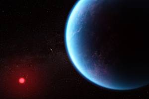 Ilustrace exoplanety K2-18b.