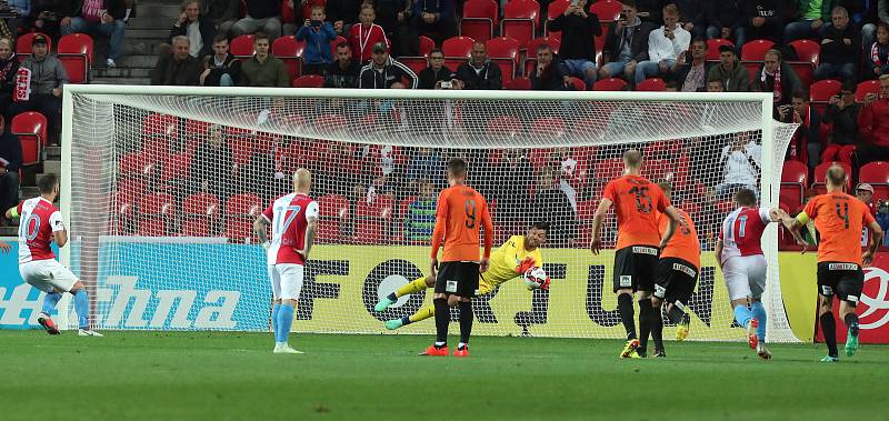 Zápas fotbalové Fortuna ligy - SK Slavie Praha - FC Viktoria Plzeň v Edenu 1.září.