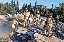 Český tým USAR během zásahu po zemětřesení v tureckém městě Adiyaman, 10. února 2023.