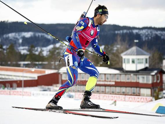 Martin Fourcade během sprintu