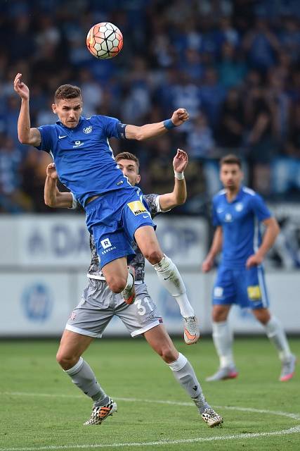 Liberec - Hajduk Split: David Pavelka ve výskoku