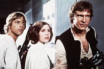 Harrison Ford, Carrie Fisherová a Mark Hamill.