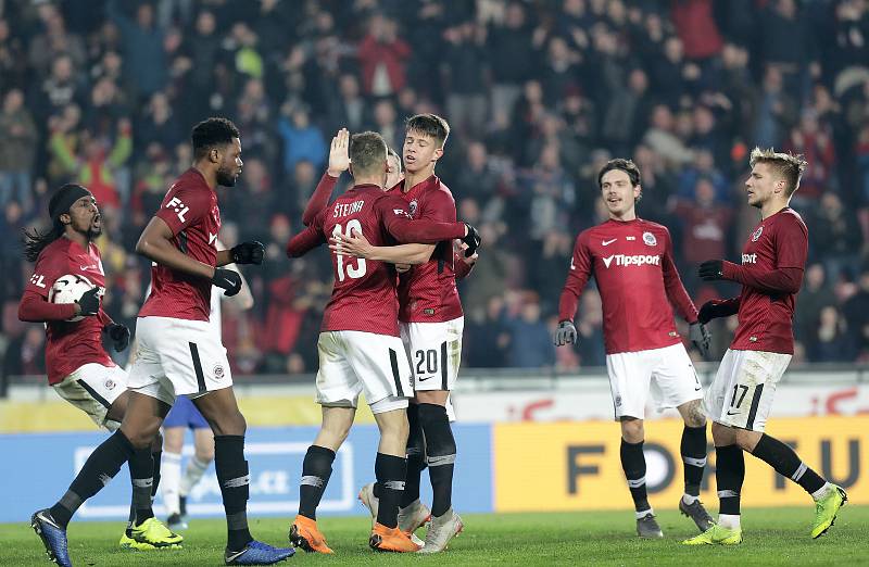 Zápas fotbalové Fortuna ligy mezi Spartou Praha a Baníkem Ostrava na Letné.