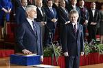 Společná schůze obou komor Parlamentu, na které nově zvolený prezident Petr Pavel složil slib do rukou předsedy Senátu Miloše Vystrčila (ODS).