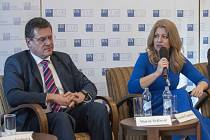 Maroš Šefčovič a Zuzana Čaputová v předvolební debatě