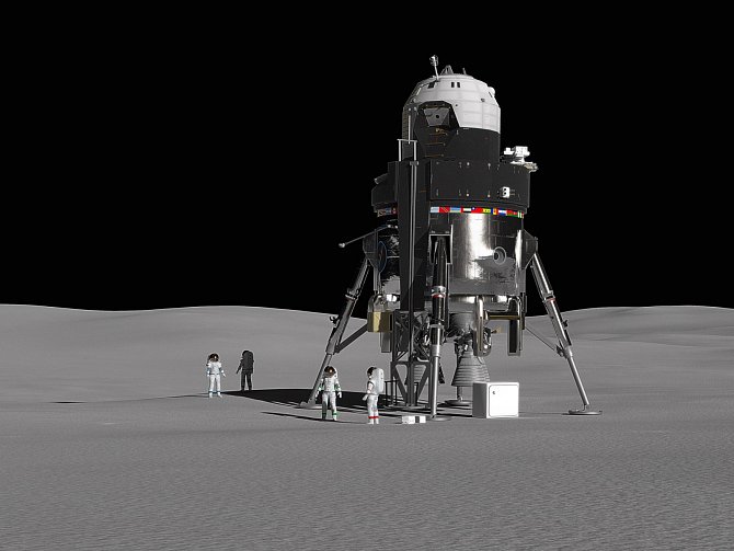 Koncept lunárního modulu Lockheed Martin.