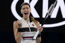 Petra Kvitová a její radost na Australian Open.