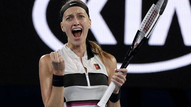 Petra Kvitová a její radost na Australian Open.