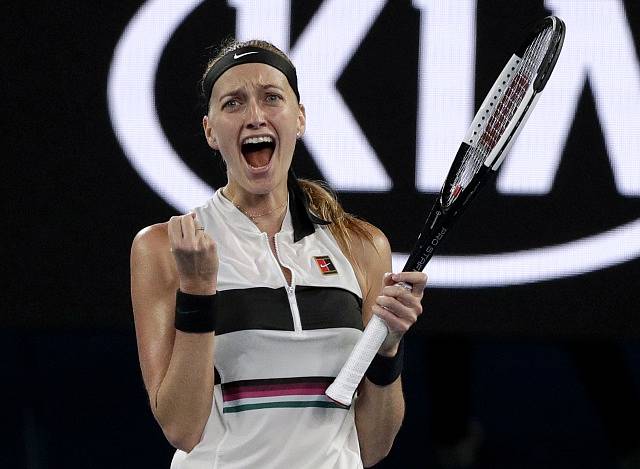 Petra Kvitová a její radost na Australian Open.