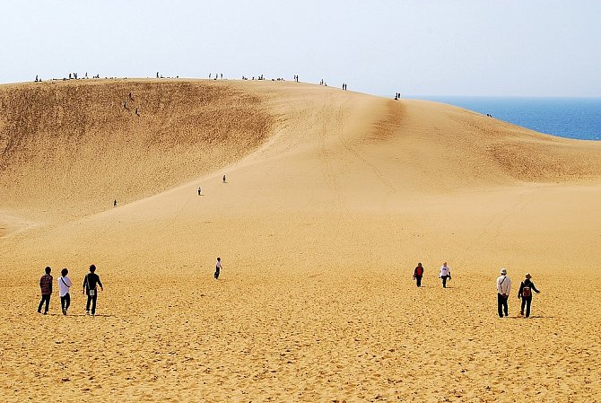 Písečné duny Tottori představují jedinou japonskou poušť. Pomalu je ale požírá okolní zeleň