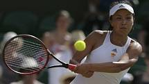 Čínská tenistka Pcheng Šuaj na Wimbledonu.