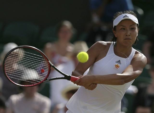 Čínská tenistka Pcheng Šuaj na Wimbledonu.