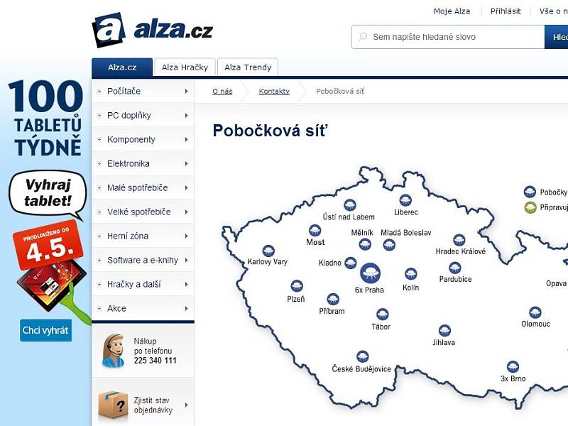 Alza.cz otevřela loni osm nových poboček, rozšířila tak jejich počet na 40.