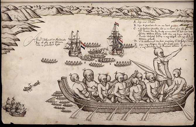Evropané se setkali s Maory - původními polynéskými obyvateli Nového Zélandu - poprvé v 17. století. Takto je ve svém deníku z roku 1642 vykreslil nizozemský cestovatel Abel Tasman