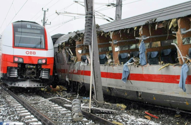 Srážka vlaků u rakouské obce Niklasdorf