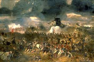 Na snímku je bitva u Waterloo z roku 1815