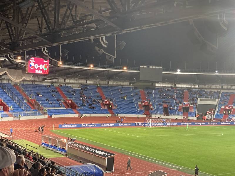 Stadion v Ostravě při zápase Česka s Běloruskem.