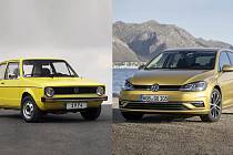 Porovnání prvního a posledního Volkswagenu Golf.