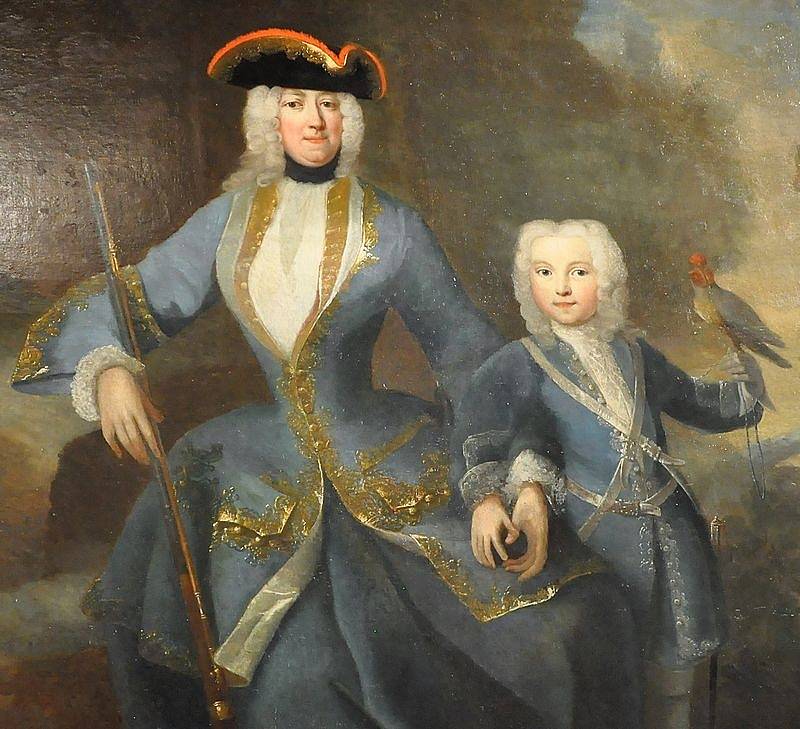 Kněžna a vévodkyně Eleonora Amálie se svým synem Josefem I. Adamem v roce 1727