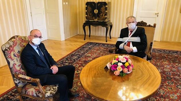 Prezident Miloš Zeman a kandidát na ministra zdravotnictví Jan Blatný
