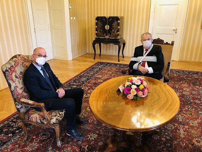 Prezident Miloš Zeman a kandidát na ministra zdravotnictví Jan Blatný