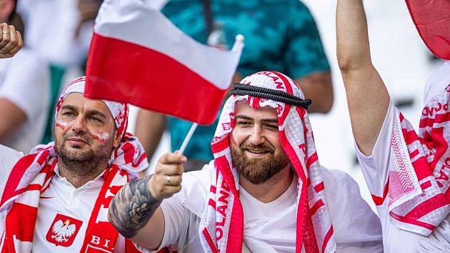 Fanoušci Polska na MS v Kataru.