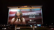 Chorvatská billboardová kampaň s Melanií Trumpovou