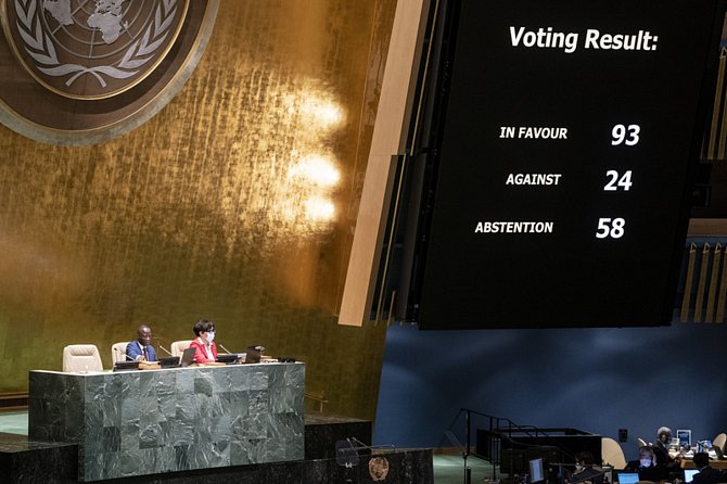 Valné shromáždění OSN odhlasovalo 7. dubna 2022 vyloučení Ruska z Rady OSN pro lidská práva.