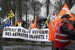 Demonstrace proti důchodové reformě ve franouzském městě Bayonne, 11. března 2023