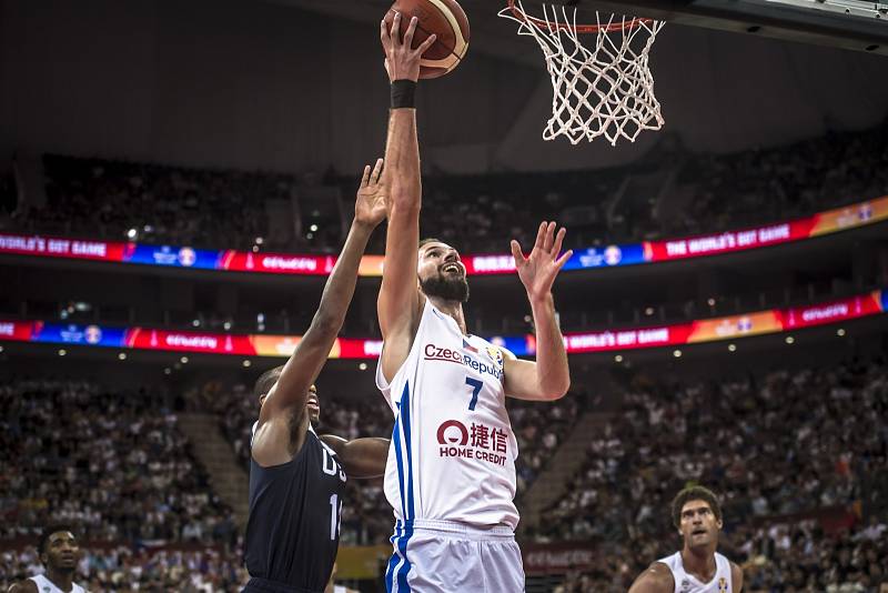 Utkání basketbalového mistrovství světa mezi Českem a USA