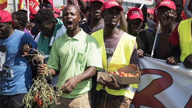 Italští migranti stávkují za lepší pracovní podmínky