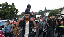 Migranti mířící k mexickým hranicím. Ilustrační snímek