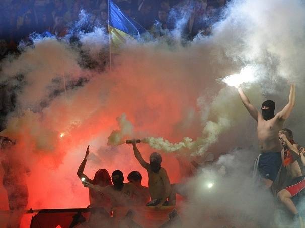 Snímek z finále poháru na Ukrajině