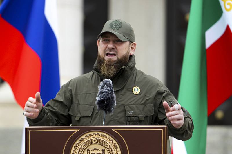 Čečenský vůdce  Ramzan Kadyrov na snímku z 25. února 2022.