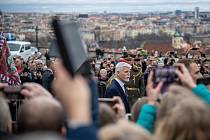 Nově zvolený prezident České republiky Petr Pavel při slavnostní inauguraci na Pražském hradě, 9. března 2023
