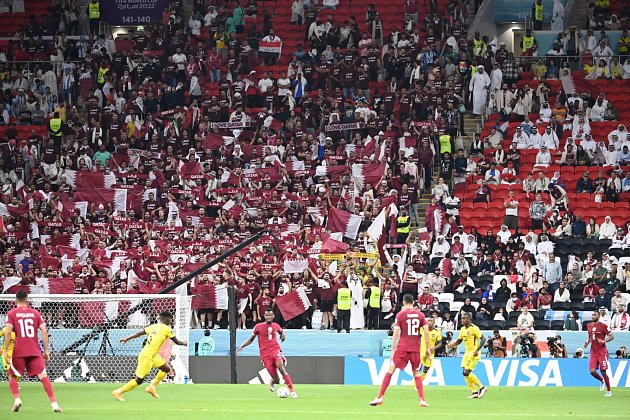 Úvodní zápas fotbalového MS mezi Katarem a Ekvádorem.