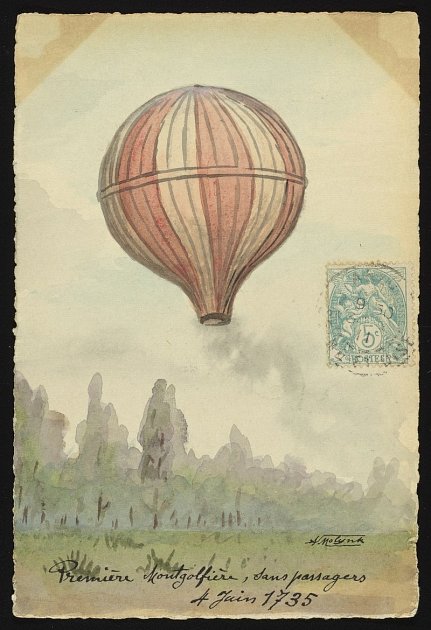 První balón bratrů Montgolfierových z roku 1783