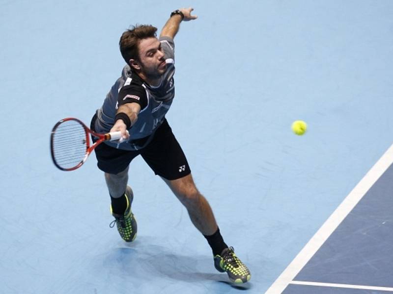 Stan Wawrinka v semifinále Turnaje mistrů.