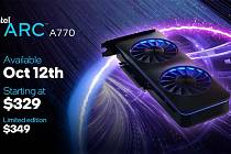 Intel započala prodej svými nejlepšími modely Arc A770 a A750, následovat ale budou také nižší řady A5 a A3
