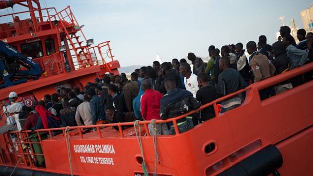 Migrace přes Středozemní moře. Ilustrační foto.