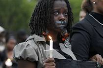 Demonstrace za vězně cely smrti Troye Davise před Bílým domem ve Washingtonu.