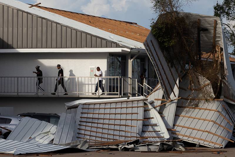 Zničené domy v USA po hurikánu Ida.