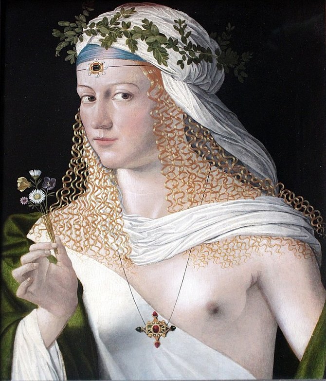 Lucrezie Borgiová bývá považována za jednu z nejvýraznějších ženských postav renesance. Proslula svou krásou. Předpokládá se, že malíř Bartolomeo Veneto zachytil na svém portrétu z roku 1520 právě tehdy již zesnulou Lucrezii.
