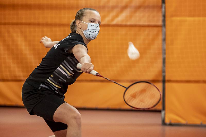 Barbora Bursová při tréninku v roušce 1. prosince v Praze.