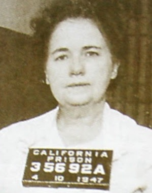 Louise Peeteová na vězeňském identifikačním snímku pořízeném v kalifornské státní věznici San Quentin před její popravou