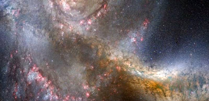 Za čtyři a půl miliardy let se naše galaxie (Mléčná dráha) srazí s galaxií v souhvězdí Andromedy